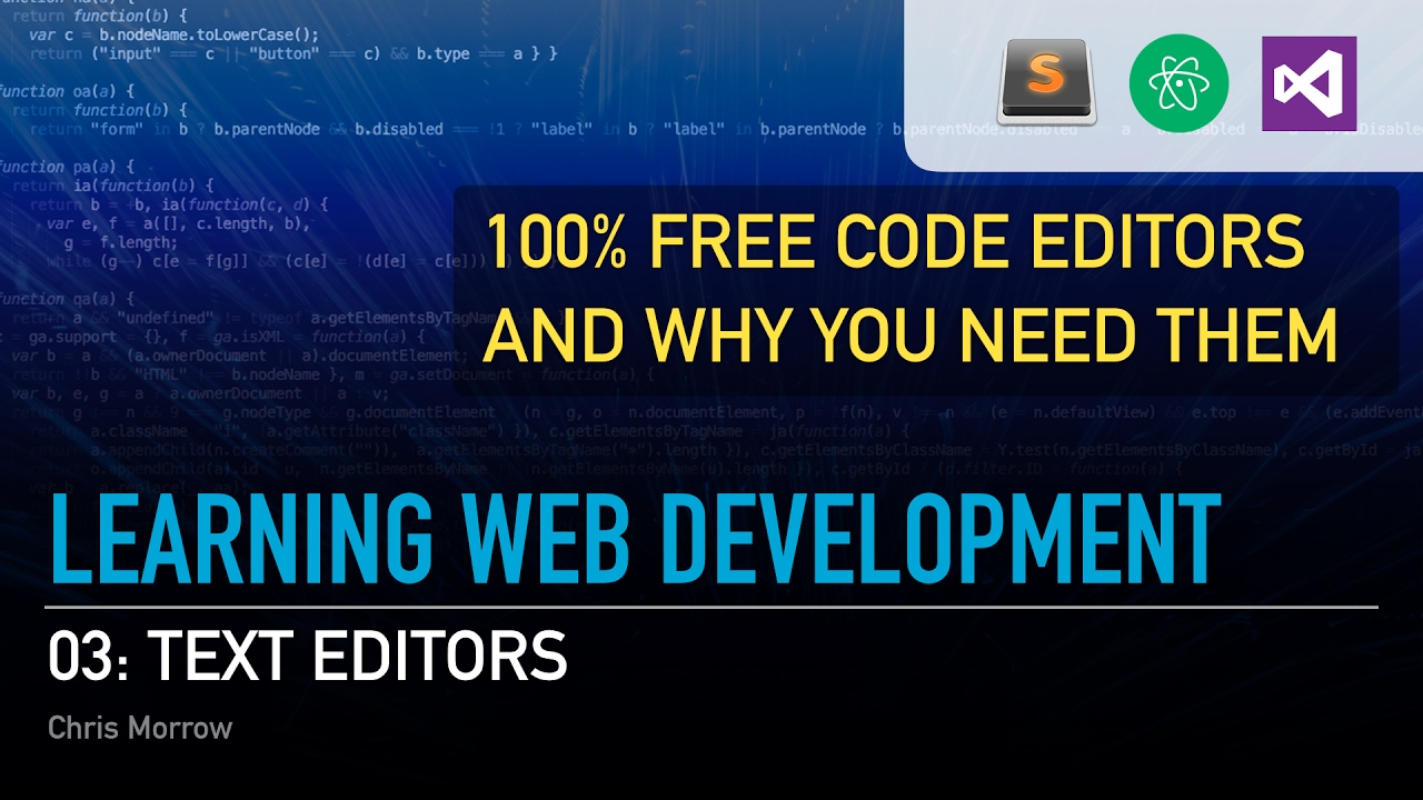 Learn Web Development – 03 – Text Editors