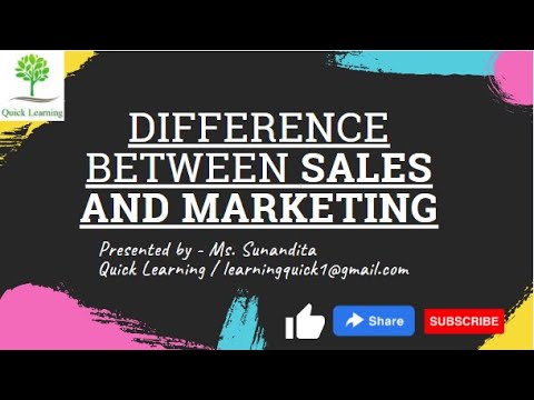 Difference between Sales and Marketing in Hindi | Quick Learning