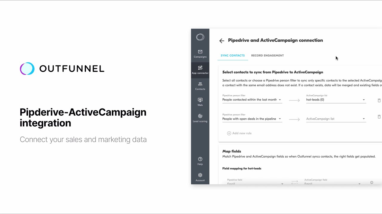 Pipedrive and ActiveCampaign integration: connect your sales and marketing data with Outfunnel
