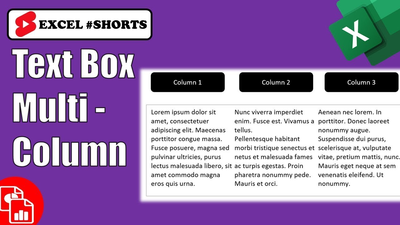 More than One Column in Excel Text Box – Excel #Shorts