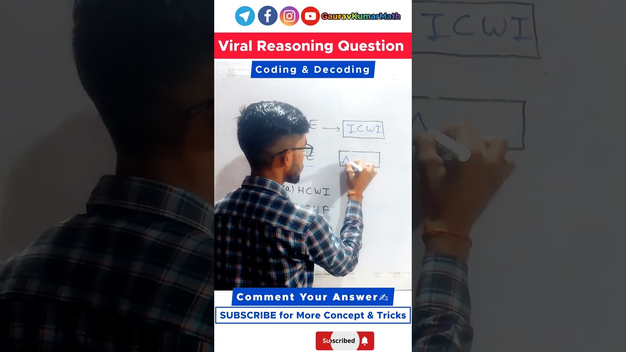 Coding And Decoding | Find logic & Comment Your Answer✍️ | By Gaurav Kumar #shorts #reasoning