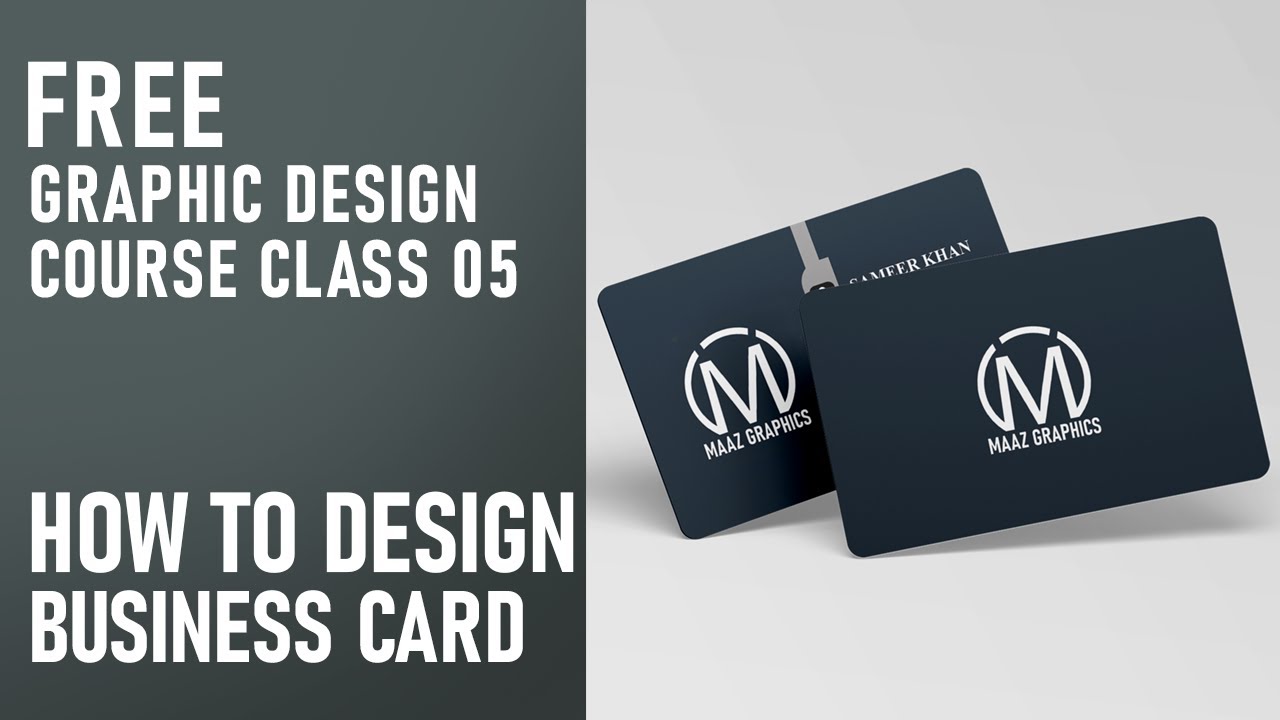 Business Card Design in photoshop from start to End | Graphic Design Class 05 in urdu/Hindi by GDX