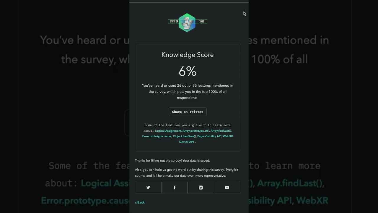You'll Learn 3 Things from Taking this JavaScript Survey #shorts