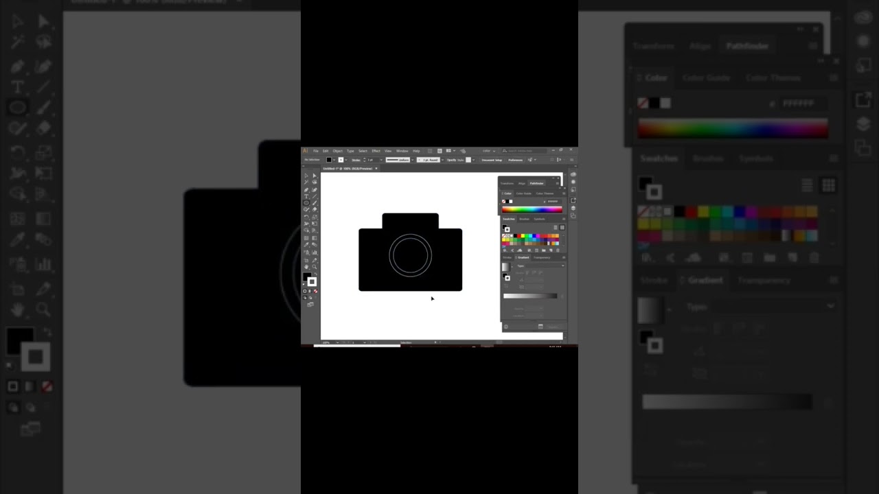 Adobe Illustrator Tutorial Icon Design #illustrator #shortyoutube #tutorial