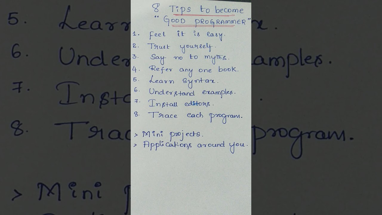 Programming Tips to Beginner