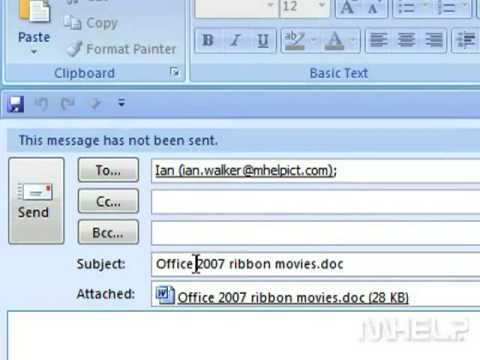 Learn How to: Send document in an email message in Microsoft Word 2007