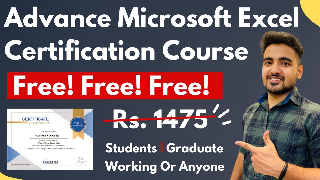 Free Advance Microsoft Excel Course | Get Free Certificate | Learn Ms Excel Online | Students Join