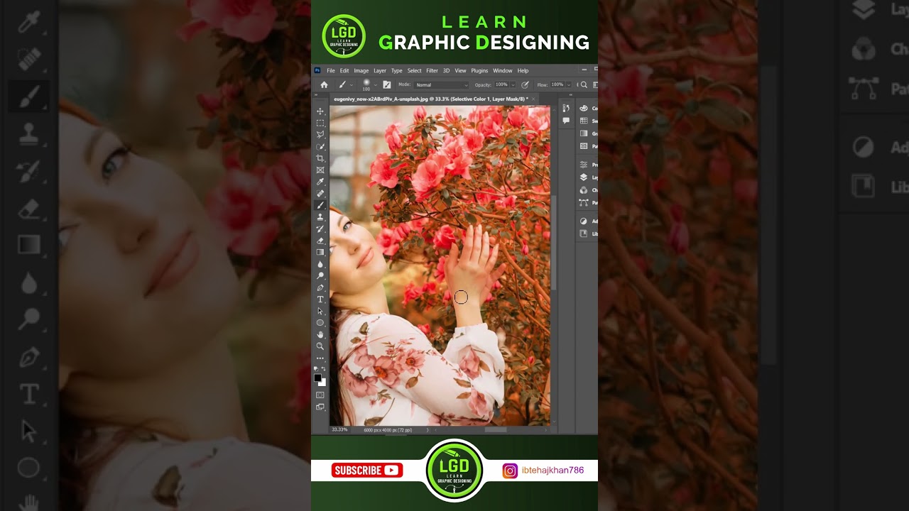 Change Background Color in any photo photoshop reels #shorts Learn Graphic Designing