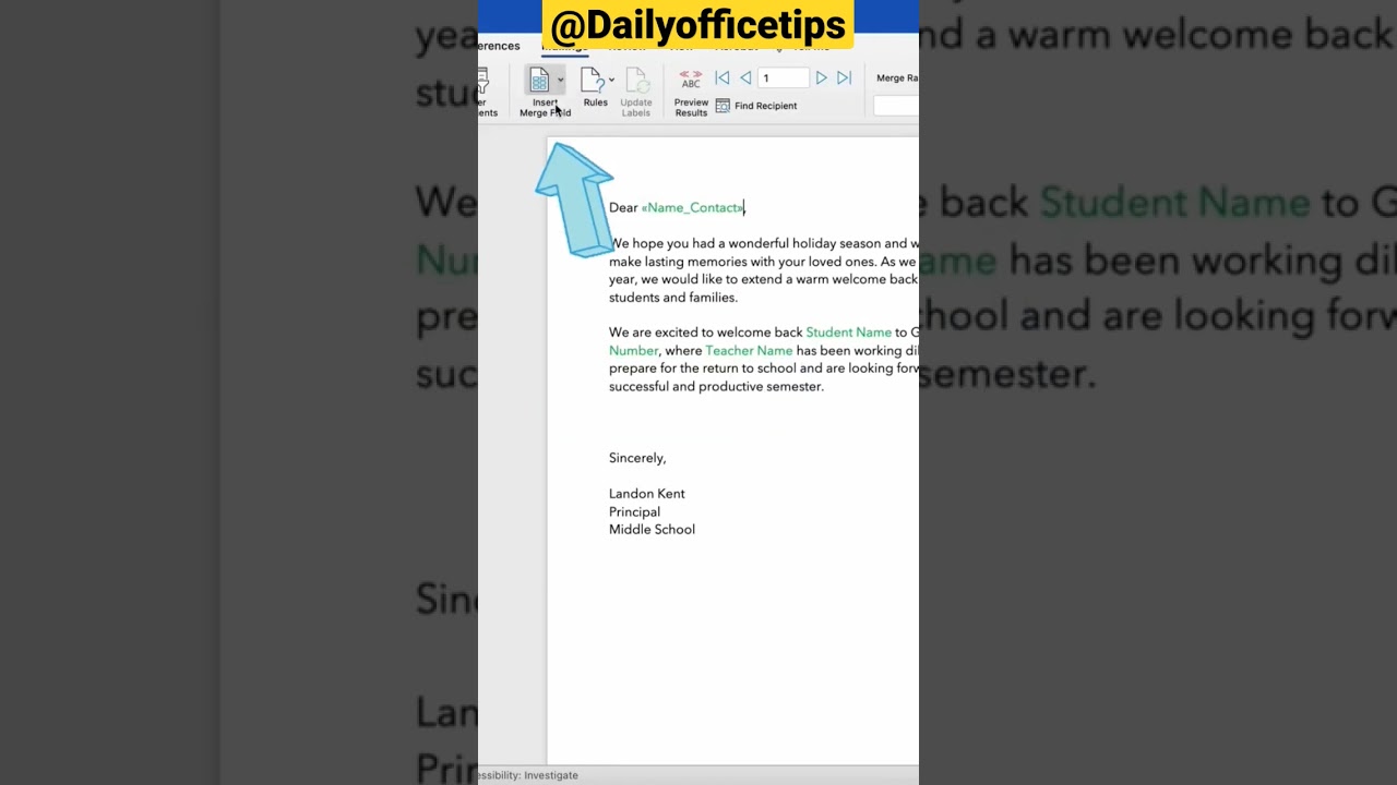 Personalized Letter for long list in jus 30 sec 😎💯👉 Microsoft Office tips💡 #msofficetutorial #shorts