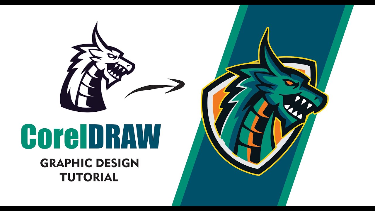 Learn Graphic Designing Techniques in CorelDRAW – Dragon Mascot Logo – Ahsan Sabri