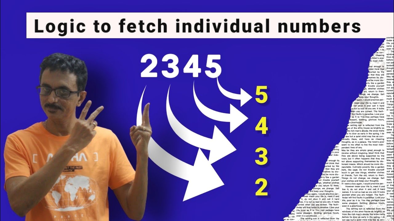 Logic to fetch individual digits from a number | learn Programming in tamil