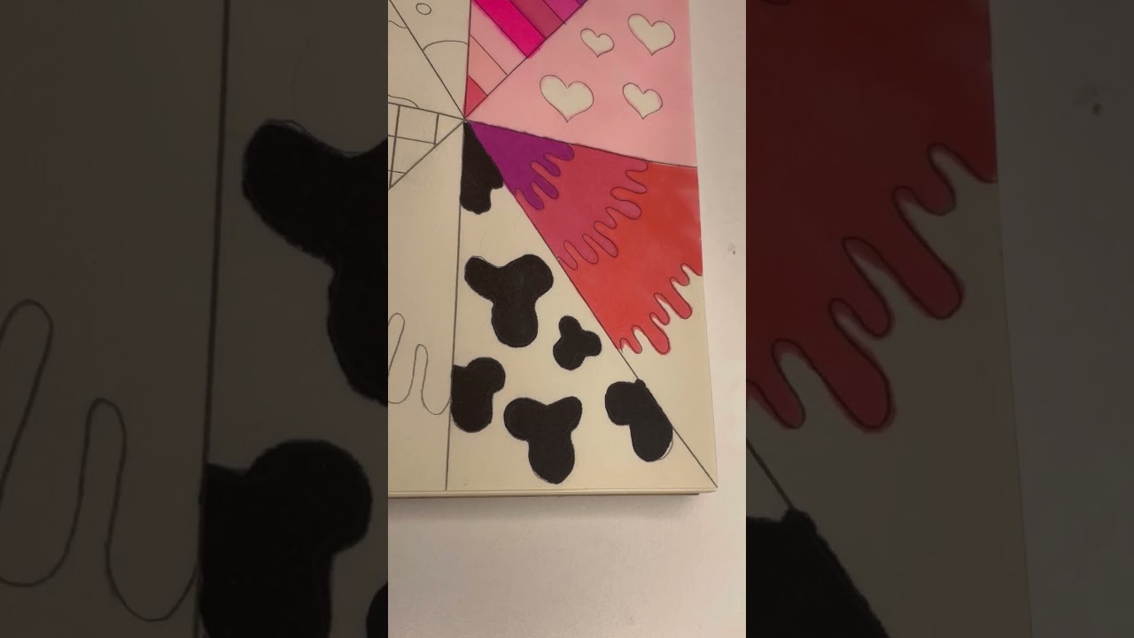 Tiktok Sketchbook idea Pink and Black 💗🖤 #tiktok #relaxing #sketchbook #shortvideo #ideas #explore