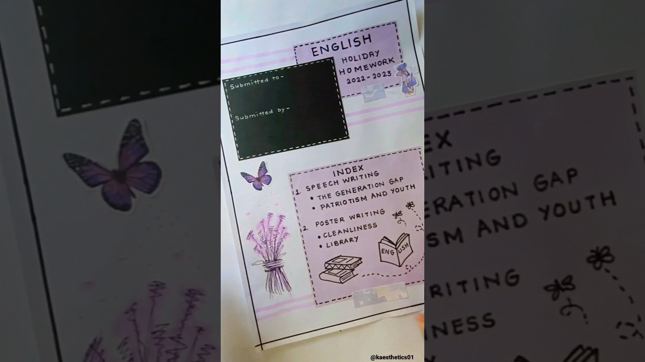 Assignment ideas💜#aesthetic#decoration #creative#assignment#ideas#short#purple#project#journal#viral