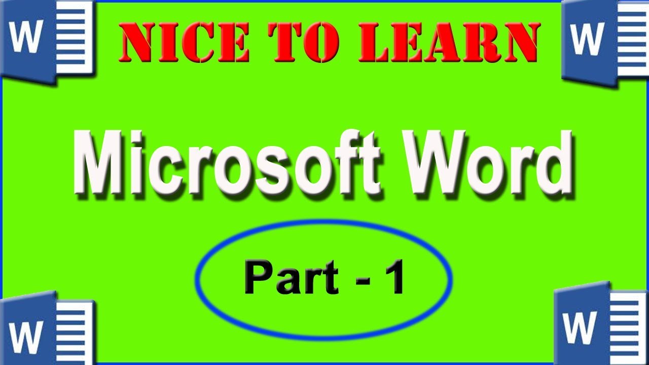 MICROSOFT WORD  – PART1 (TAMIL) #MicrosoftWordTamil #NicetoLearn #WordinTamil