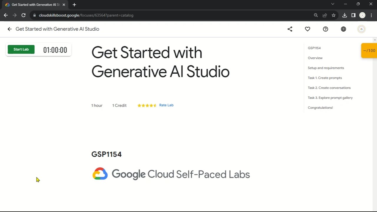 Get Started with Generative AI Studio | GSP1154 | Solution