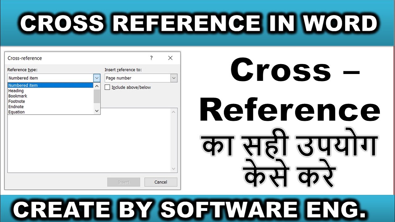 Cross Reference in Microsoft Word In Hindi language