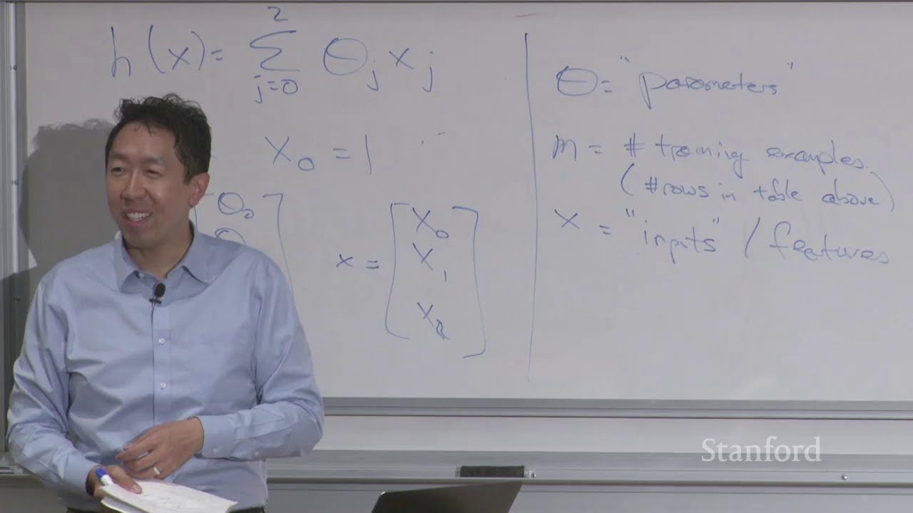 Stanford CS229: Machine Learning – Linear Regression and Gradient Descent |  Lecture 2 (Autumn 2018)