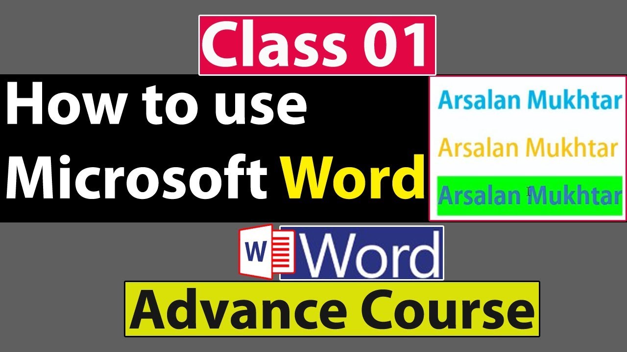 How to use Microsoft Word in Urdu – Class No 1
