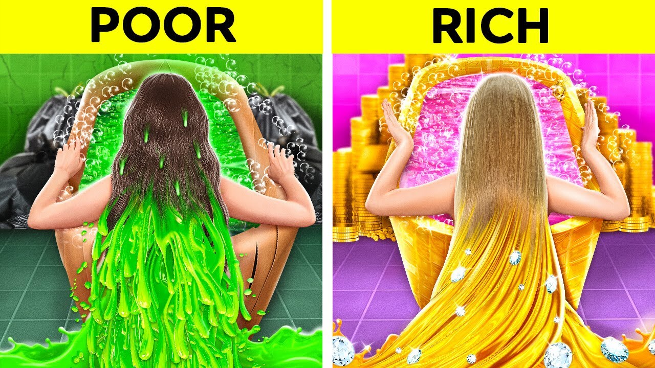 CITY RICH VS VILLAGE POOR GIRL CHALLENGE || Cheap Hacks vs Expensive Gadgets! Smart Ideas by 123 GO!