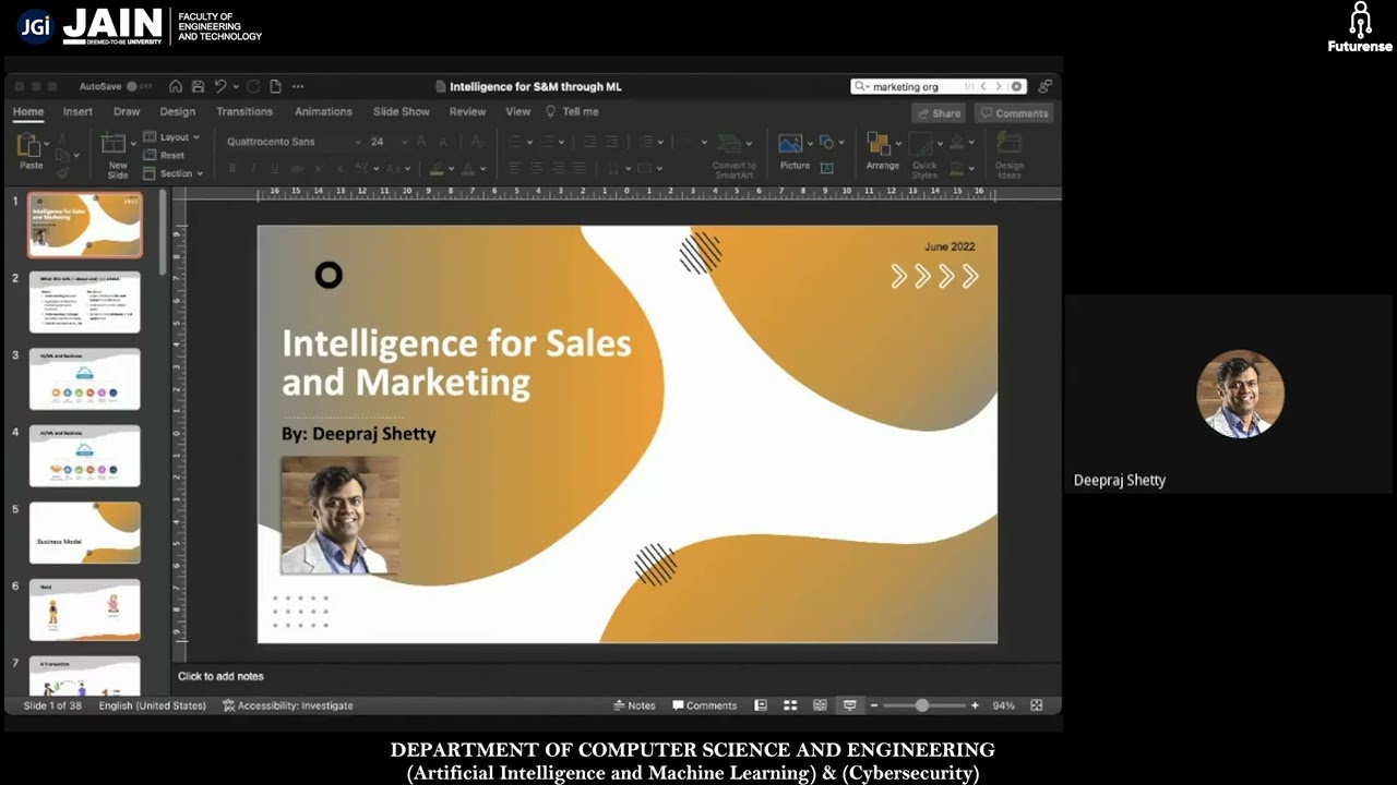 Industry Connect | Intelligence for Sales & Marketing through Machine Learning – | Mr. Deepraj S