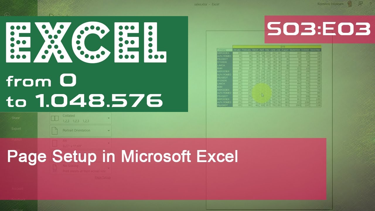 Page Setup in Microsoft Excel