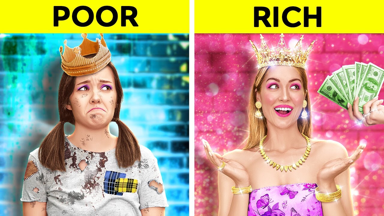 HOW TO BECOME A PRINCESS? || Rich vs Poor Creative Parenting Hacks! DIY Ideas by 123 GO!