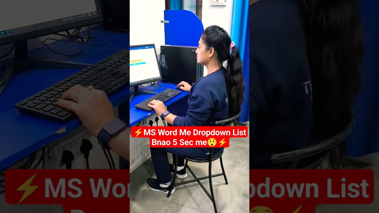 MS Word me Dropdown List bnao 5 Sec me🔥😲 #viral #msword #excel #computer