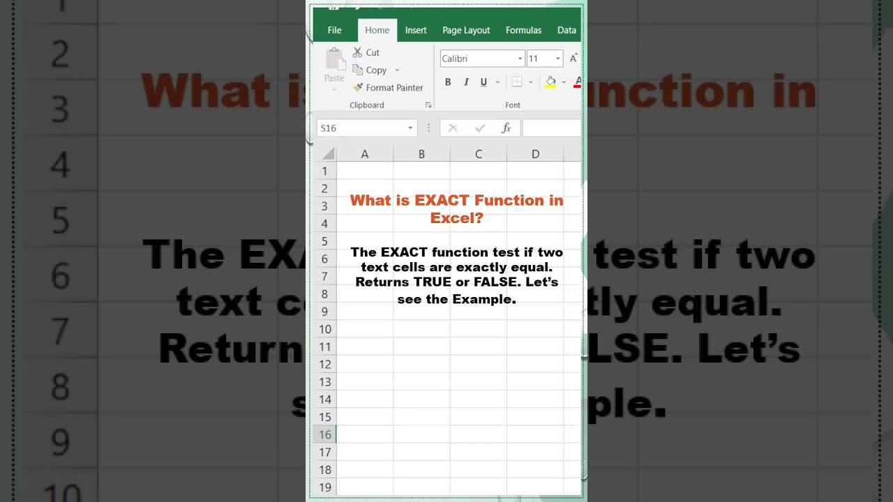 Day 66/100 | EXACT Function in Excel | Excel Function | #shorts #youtubeshorts #excel #excelfunction