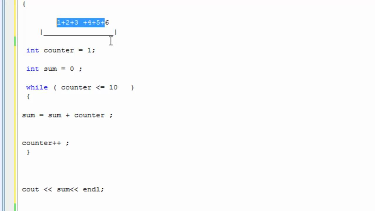 Learn programming now 27 ( While loop: Sum of numbers C++)