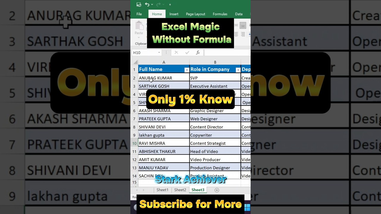 MS Excel Magical Tips || Excel Trick #shorts #excel #msexcel #exceltips #exceltricks #viral