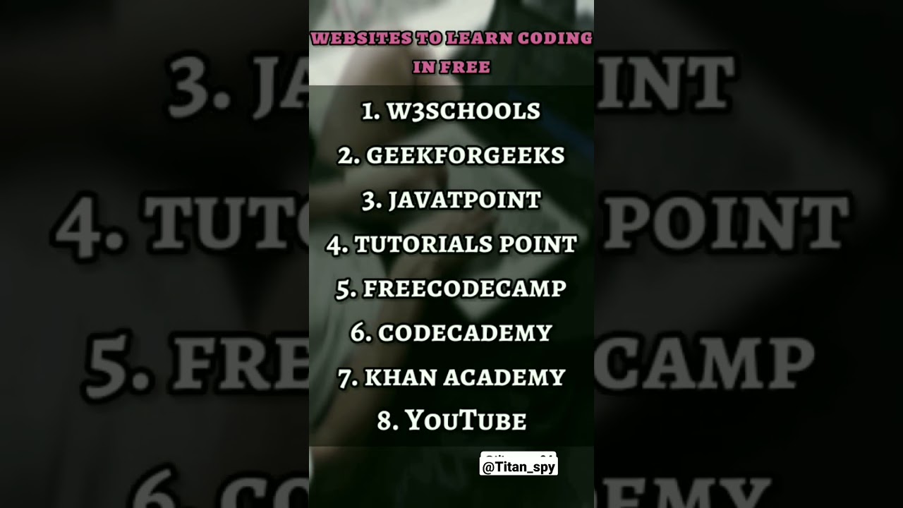 8 Website to learn programming for free ❤️ #shorts #coding #mustwatch