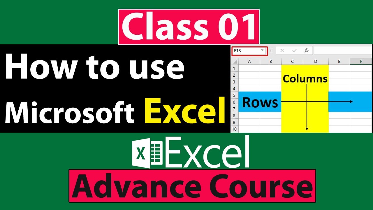 How to use Microsoft Excel in urdu – Class No 1