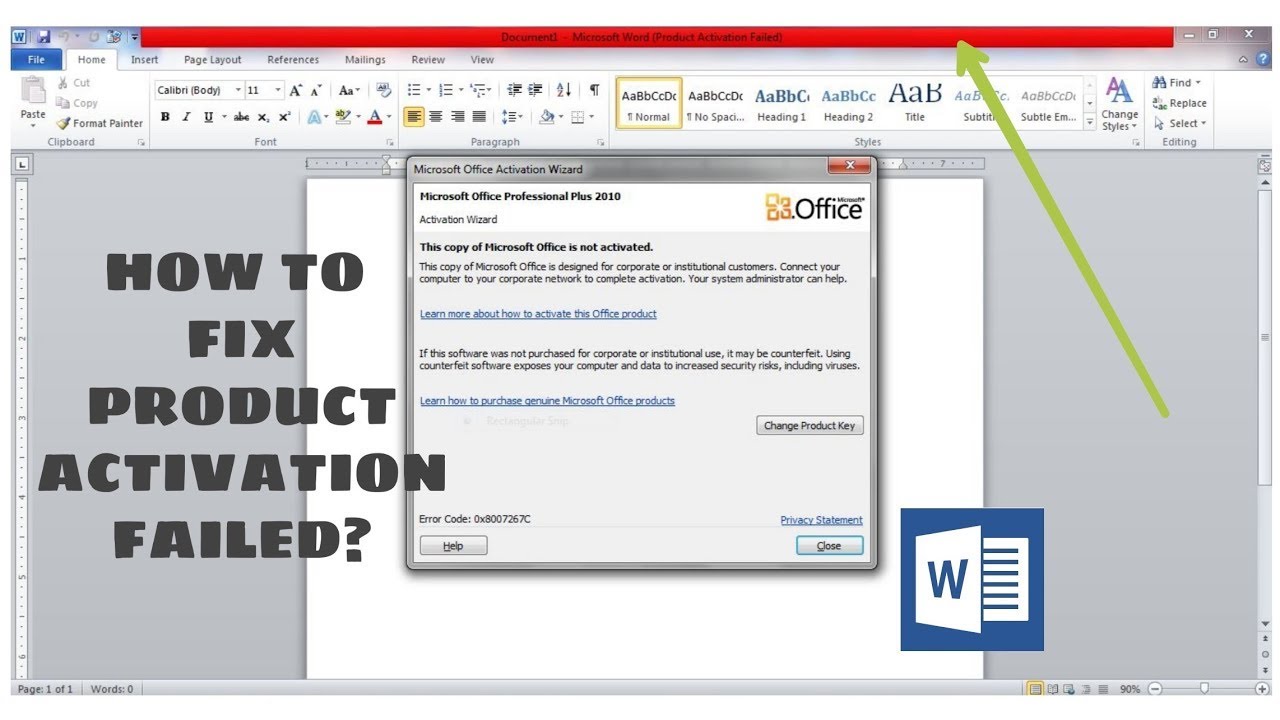 Fix Product Activation Failed – This Copy Of Microsoft Office Is Not Activated