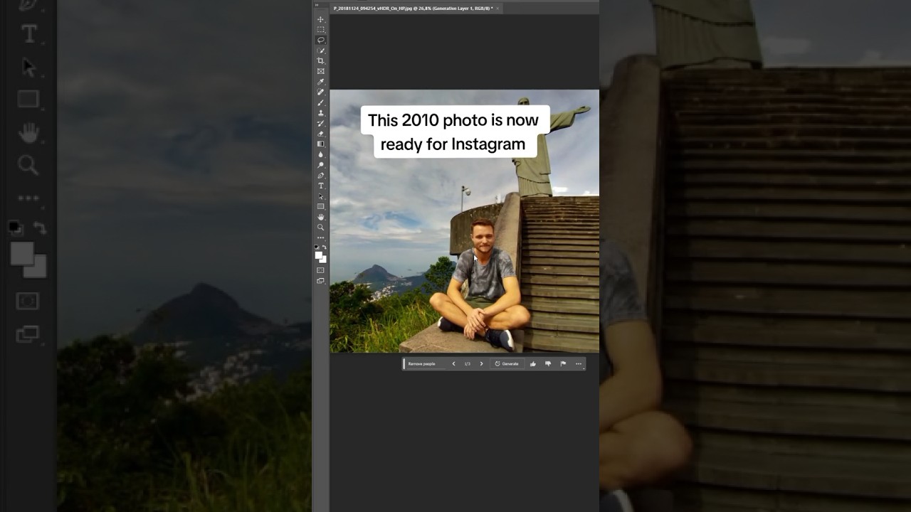 Adobe Al Generative fill on old photo from Rio de Janeiro.