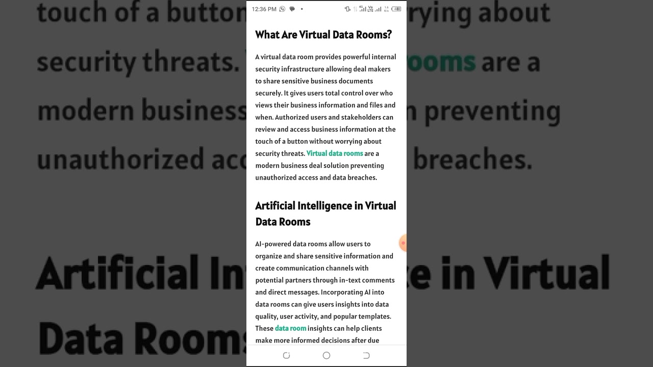Integrating Artificial intelligence Al and machine learning in virtual data rooms |