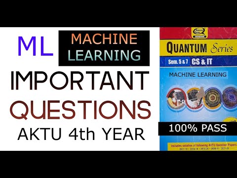 MACHINE LEARNING Most Important topics | 100% Pass | ML | 4th year most imp question series | AKTU
