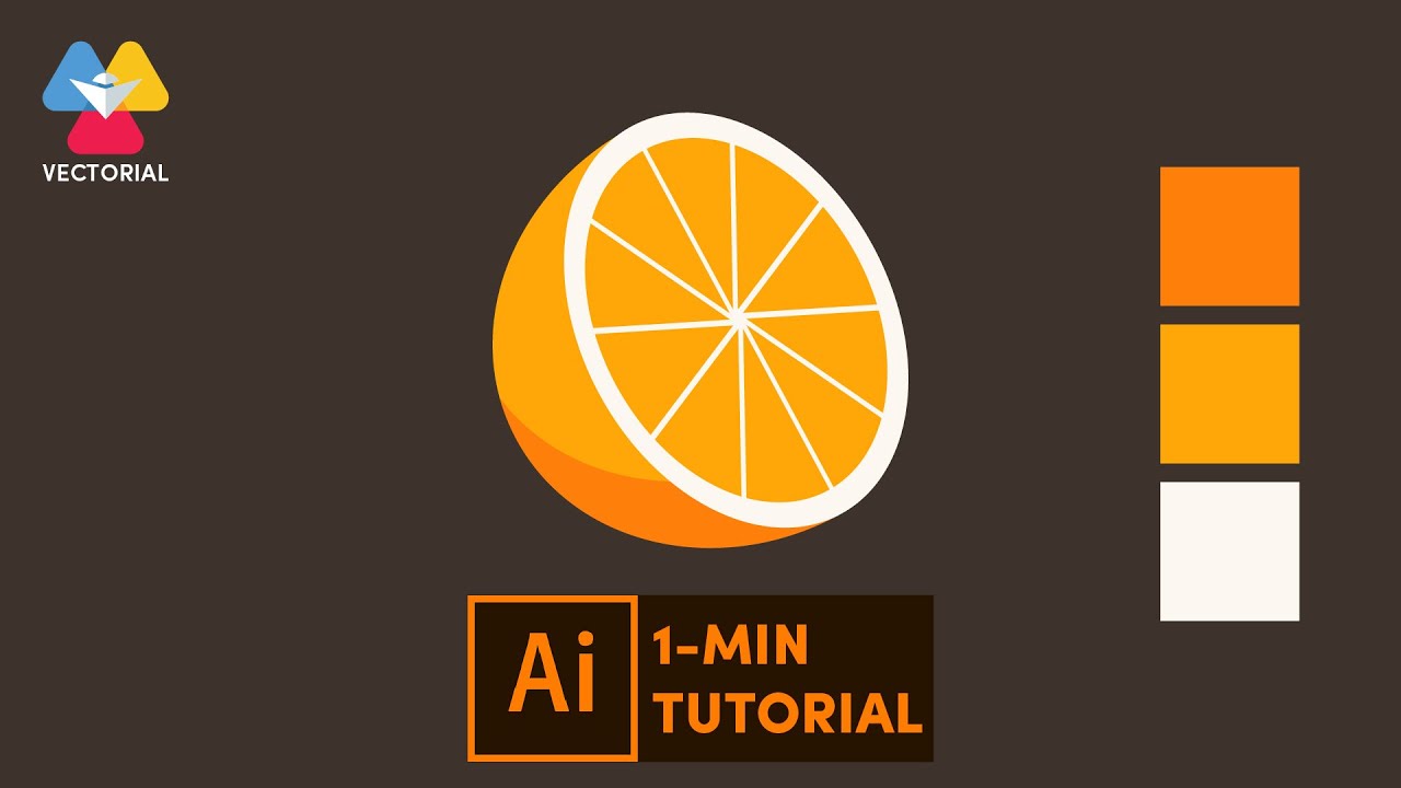 Orange tutorial in Adobe Illustrator – 1 minute tutorial for beginner