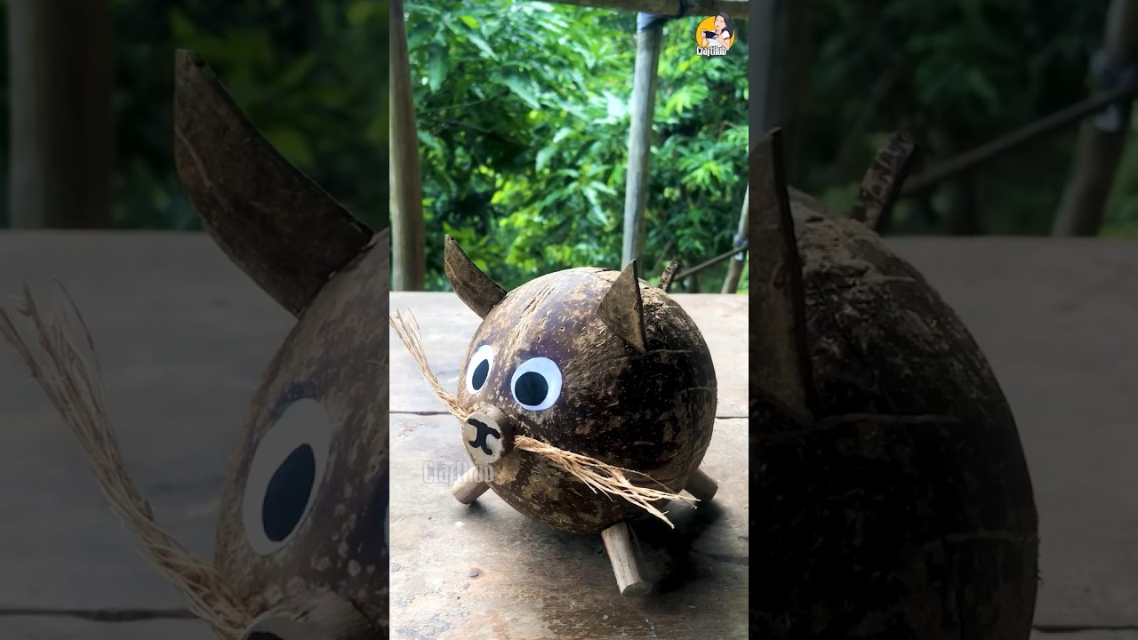 Creative Coconut Shell Crafts | Waste Material  #shorts #craft #diy #coconutshellcraft #ideas