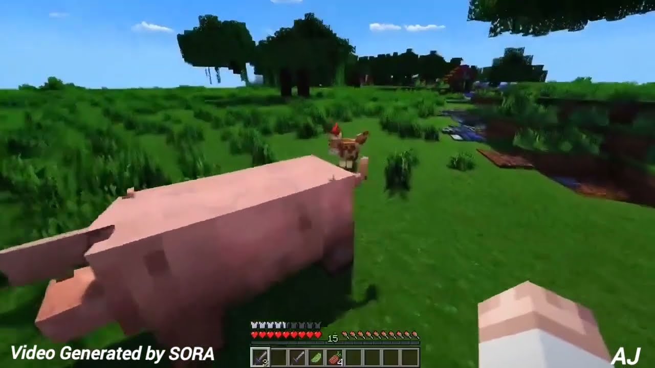 Minecraft Video Clip Generated by OpenAI SORA