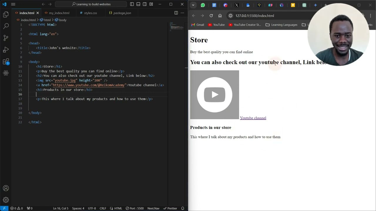 4. Img and anchor tag in HTML 5 (Learn web development for beginners)