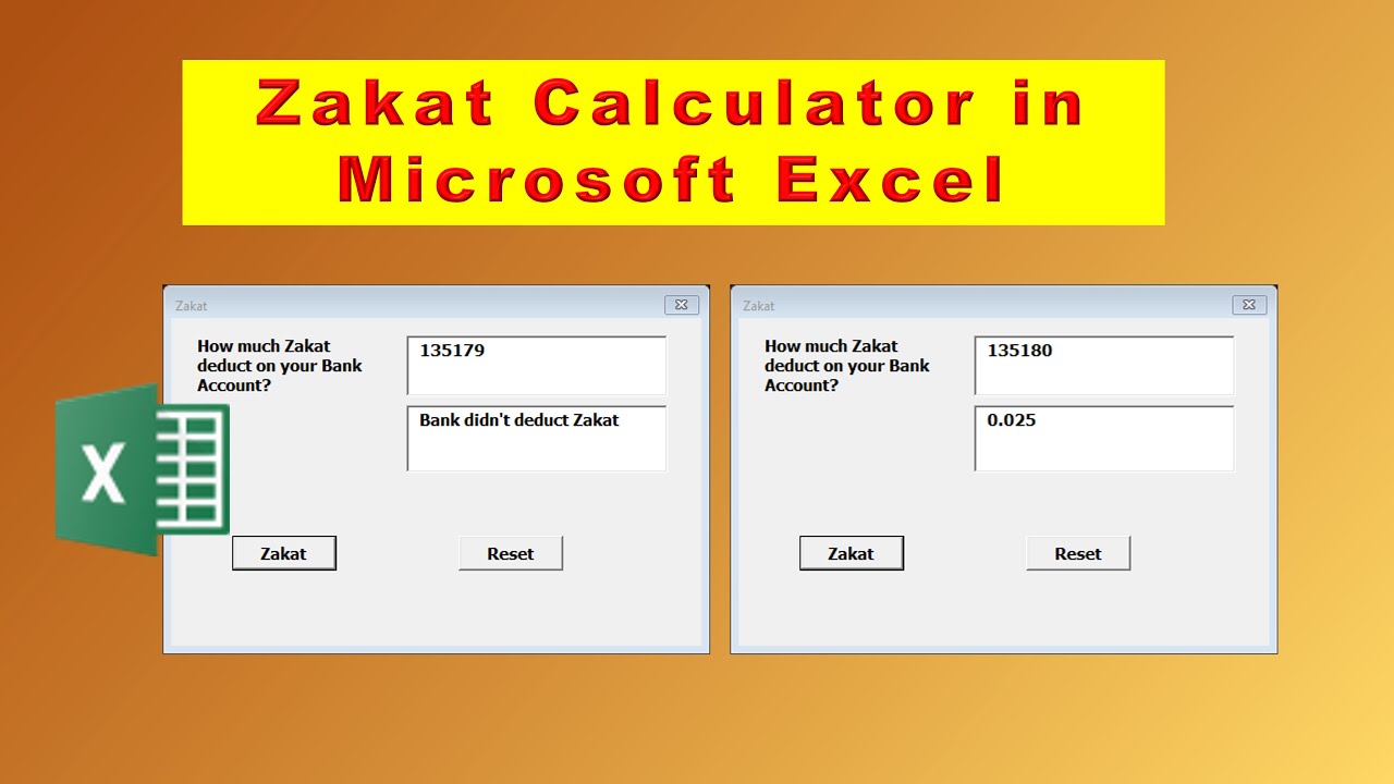 Learn how to make Calculator of Zakat deduction by Bank 2024 Microsoft Excel VBA Coding