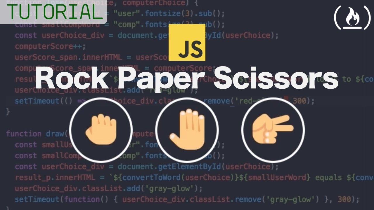 Web Development Tutorial – JavaScript,  HTML, CSS – Rock Paper Scissors Game