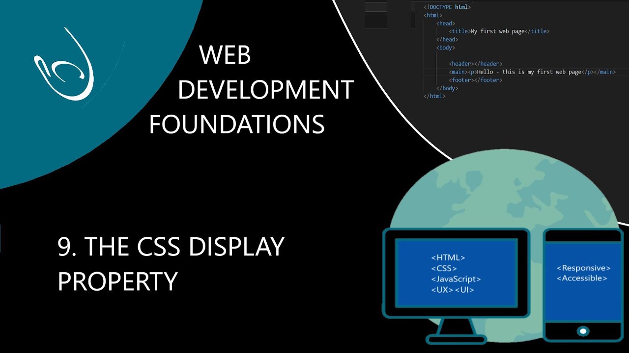 Web Development Foundations – Learn HTML, CSS & JavaScript  – part 9. CSS display property