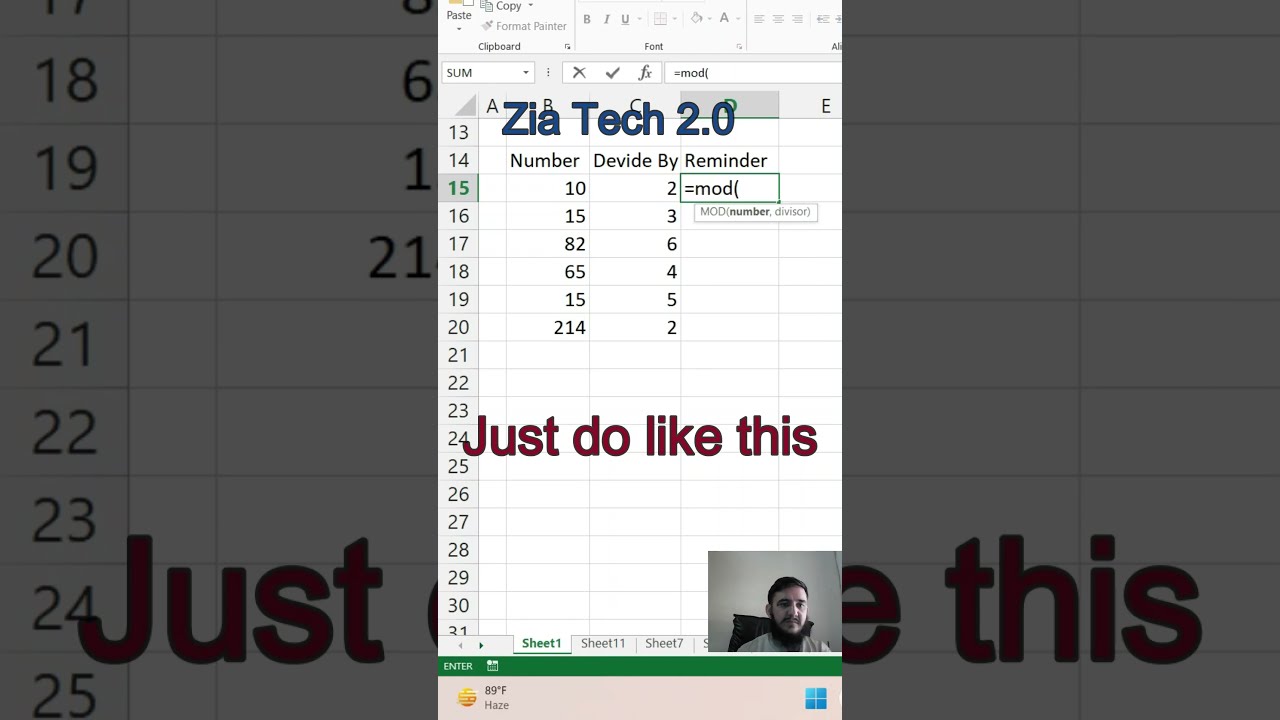 How to use MOD function  in excel | #shorts #ramdan #excelshortcuts