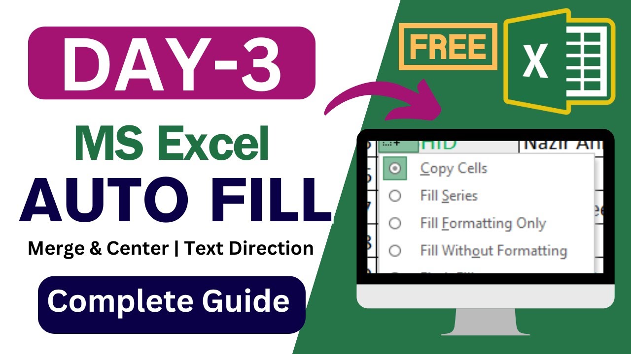 DAY 3 | How To Use Autofill in Excel | MS Excel-Autofill Series