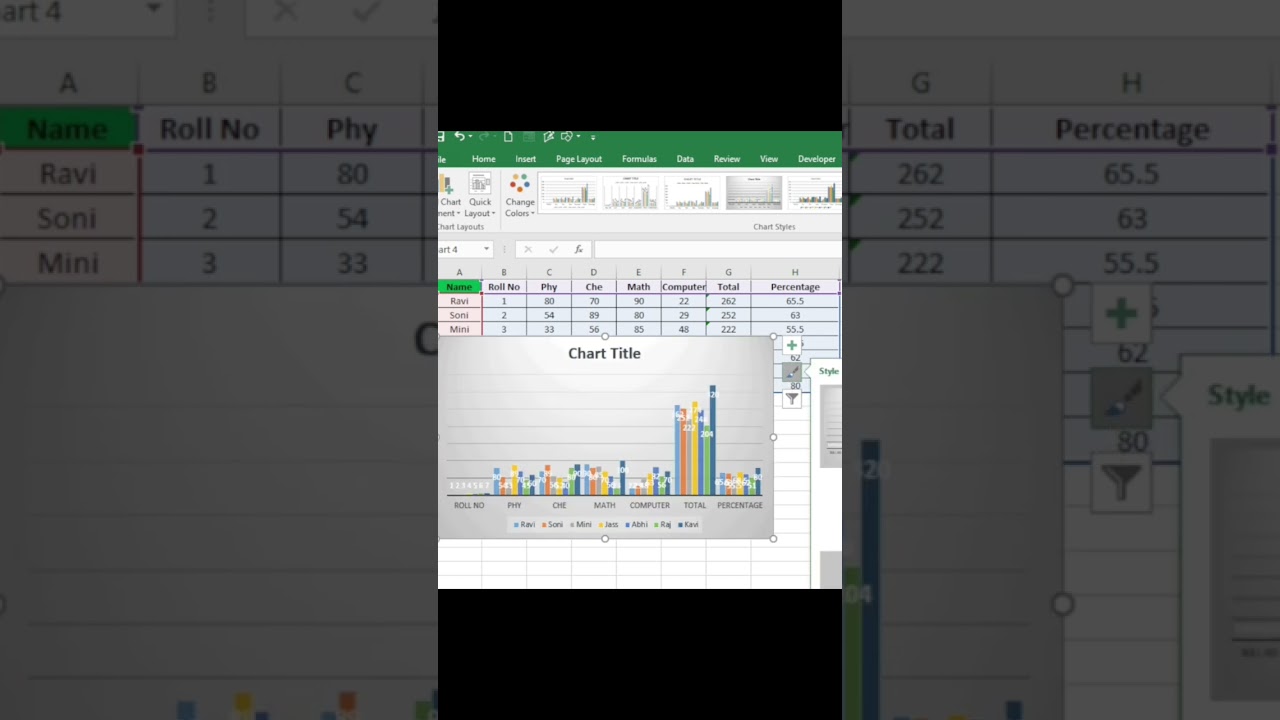 Excel me data ko chart me kaise badle #ytshorts #viral #shortviral #excel #exceltricks #viralvideo