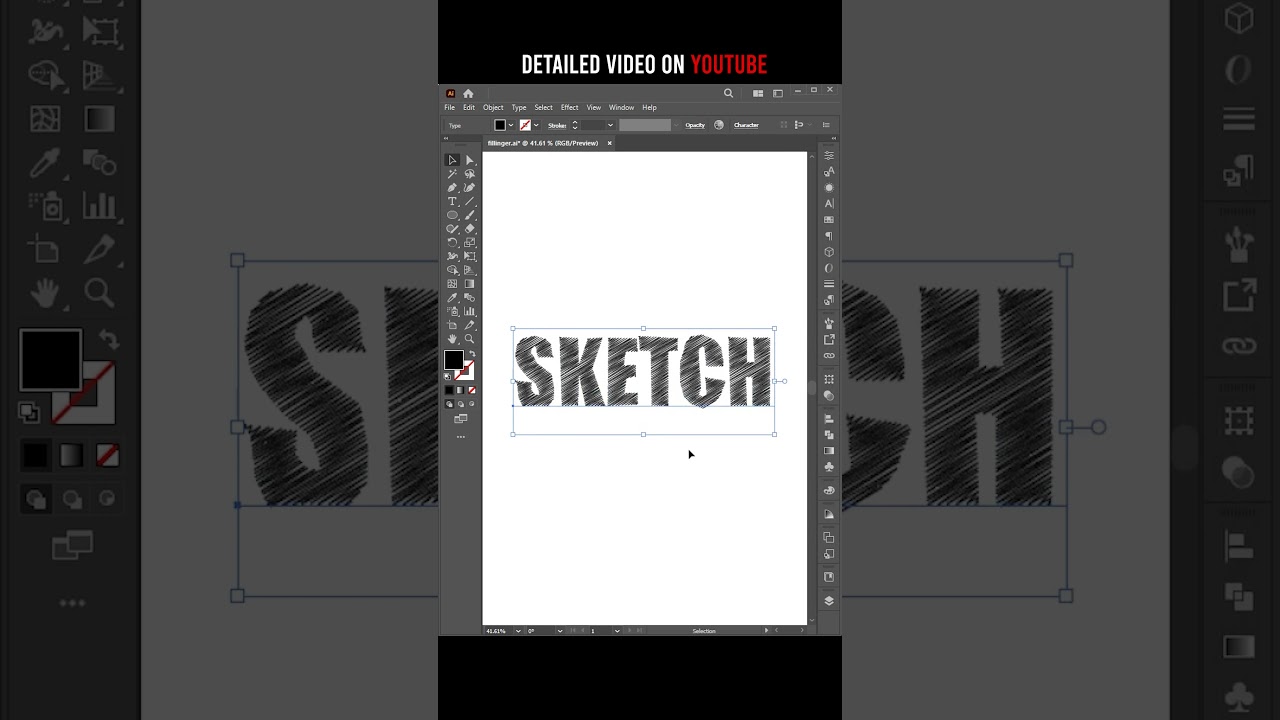 Sketch text in illustrator #sketch #illustrator