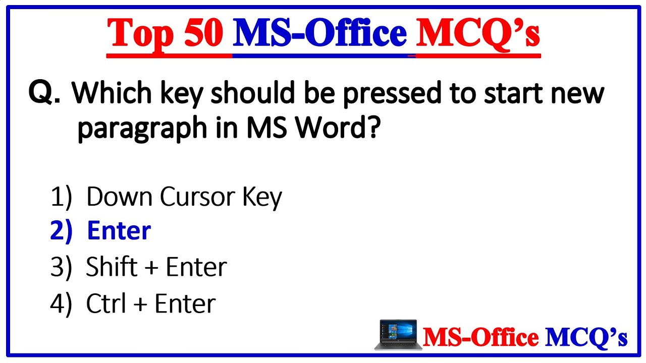 Top 50 MS Office mcq Questions and Answer | Microsoft Office | MS Office