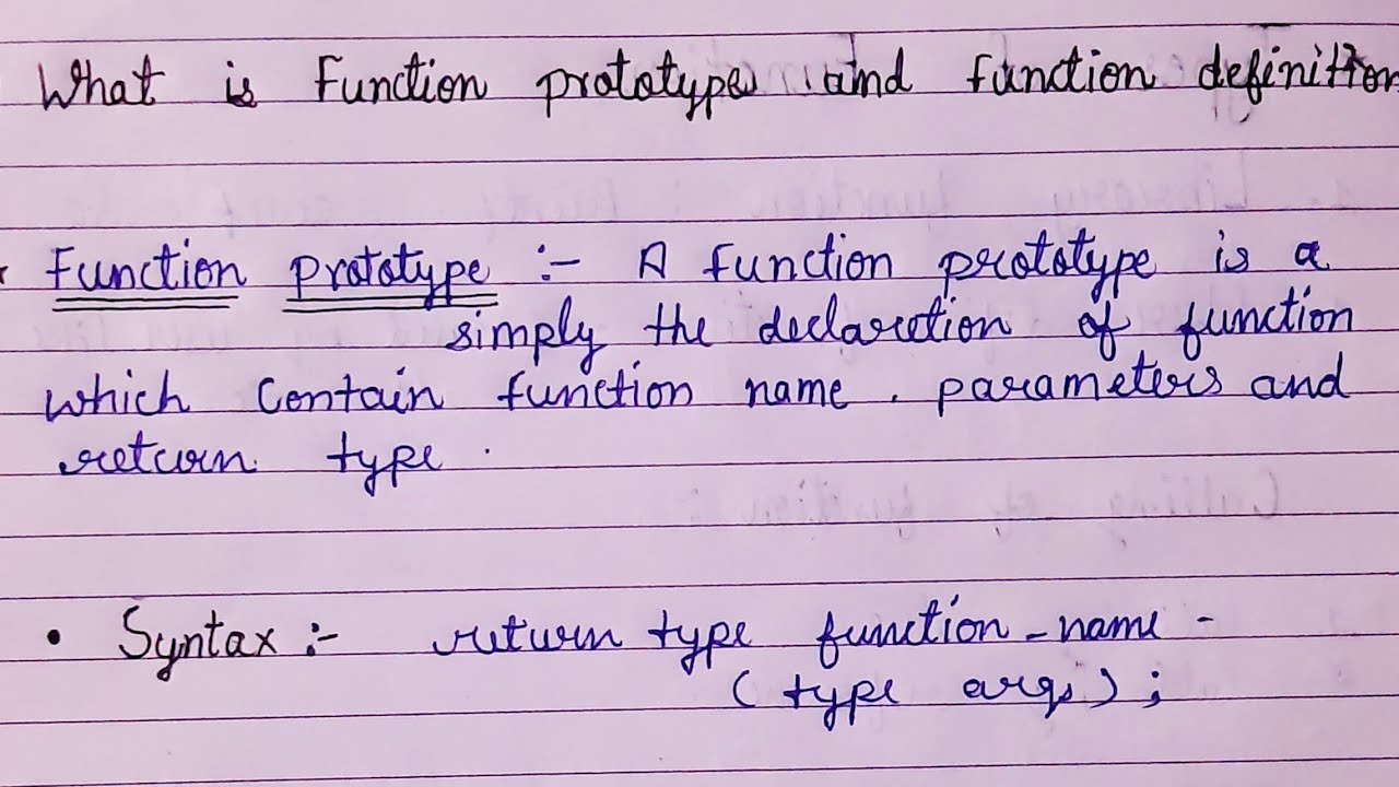 what is Function prototype and Function Definition in C programming | Learn Programming