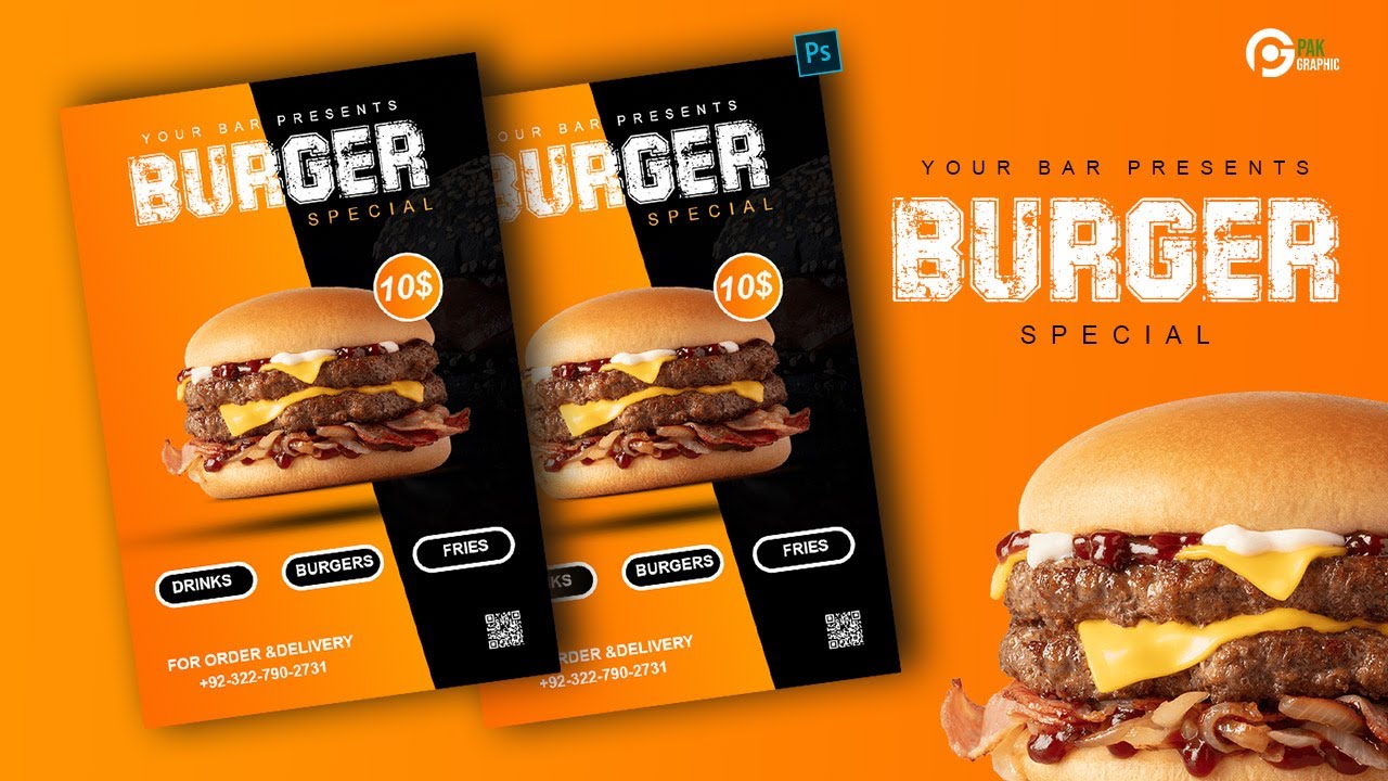 Design Fast Food Poster in Photoshop | Photoshop Tutorial